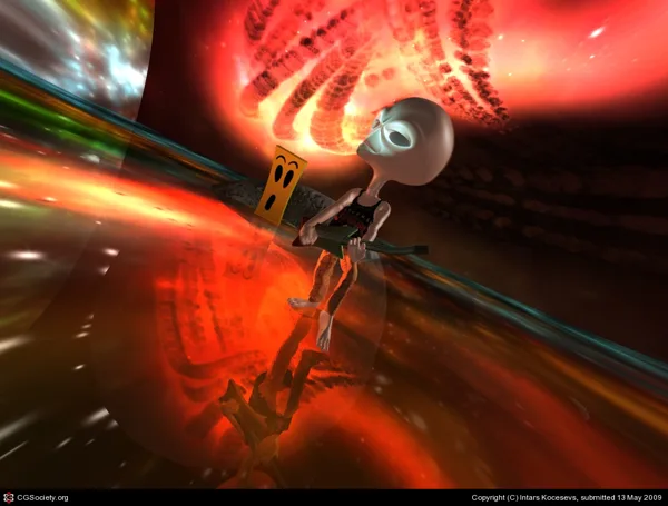shot from 3D-animated short film "Alien Rocker"