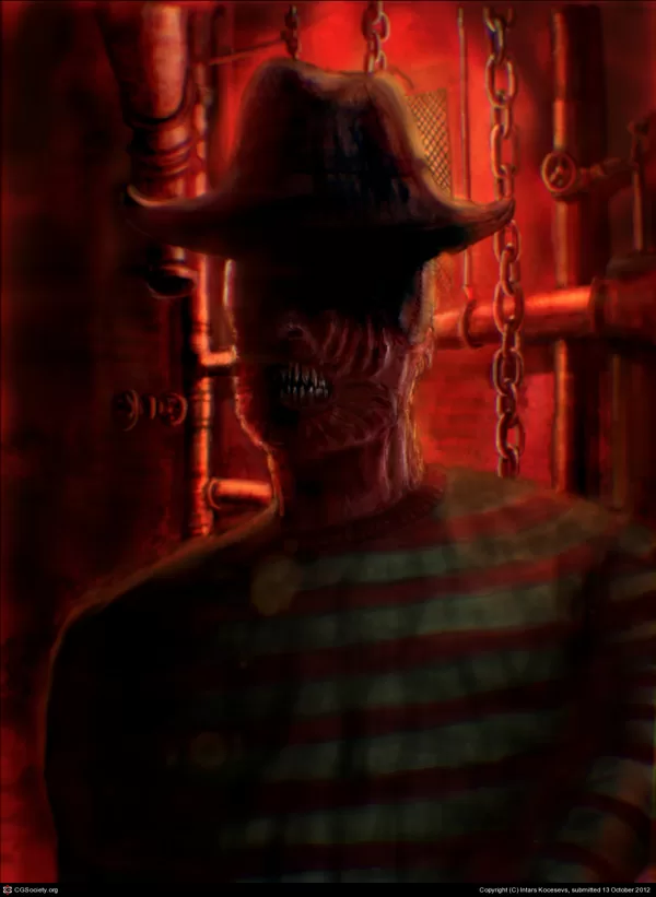 digital painting "Men in Dark Boiler Room"